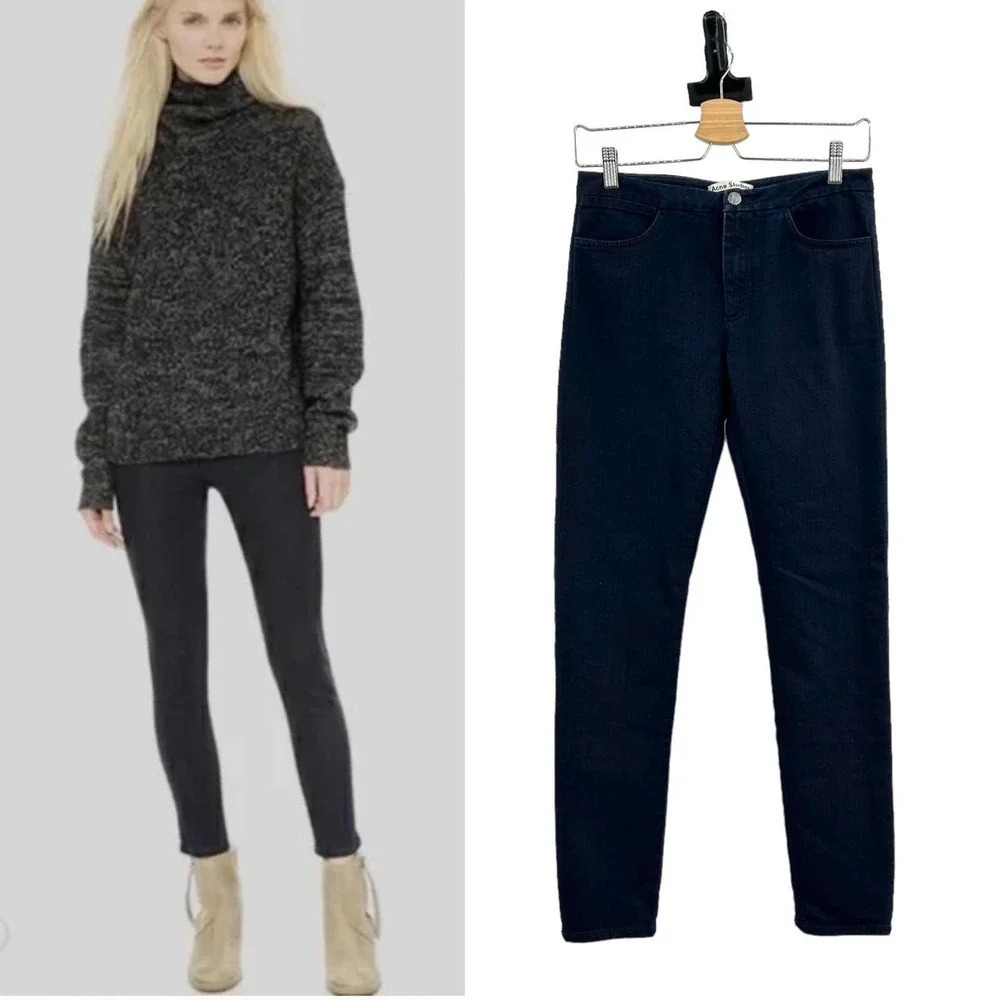 Acne Studios Tucker Raven Jeans Skinny Denim Dark Wash Blue‎ Size 38 US 6 28 29